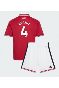 Manchester United Matthijs de Ligt #4 Jalkapallovaatteet Lasten Kotipeliasu 2026-27 Lyhythihainen (+ Lyhyet housut)